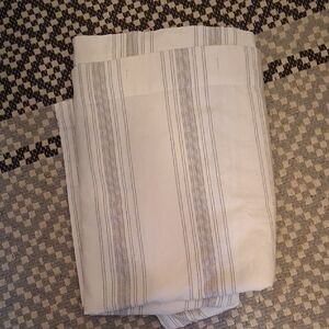 Striped White and Gray Shower Curtain